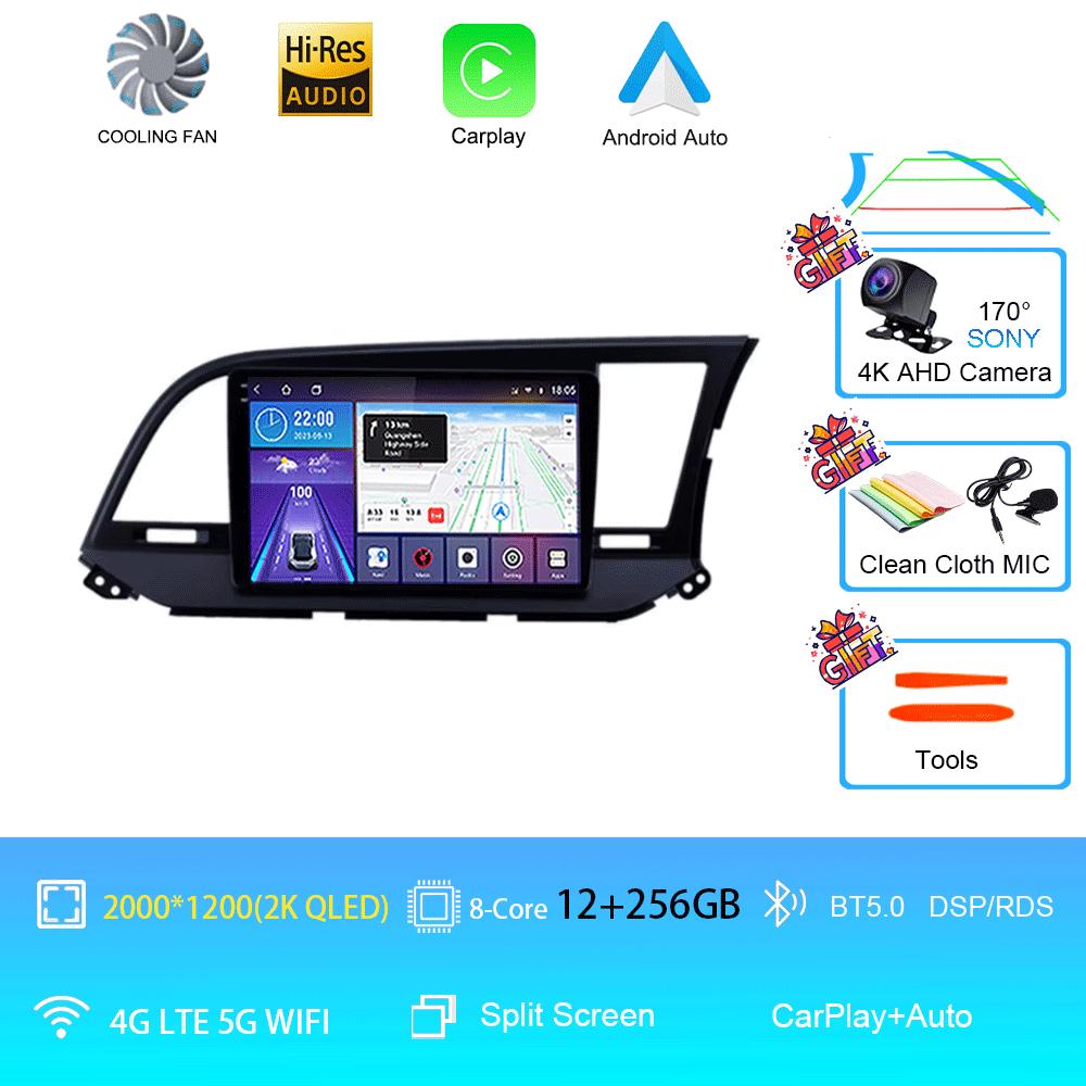 Автомобильное радио Android 14 для Hyundai Elantra 6 2015 2016 2017 2018 Мультимедийный видеоплеер GPS-навигация Разделенный экран DPS 360 камера