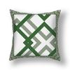 Light Luxury Green Short Plush Sofa Pillow Dark Green Geometric Pattern Pillow Bedside Cushion Cushion Pillow Cover