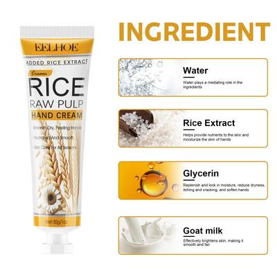 Rice Nourish Hand Anti-Crack Exfoliating Hand Repair Products Moisturizing Fade Fine Lines Brightening Smooth Nourishing