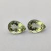 9.15 Carat Of 14 MM Size Pair, Pear Cut Green Amethyst Shade Glass Stone, 2 Pieces Lot Glass Stone, Loose Glass Stone.