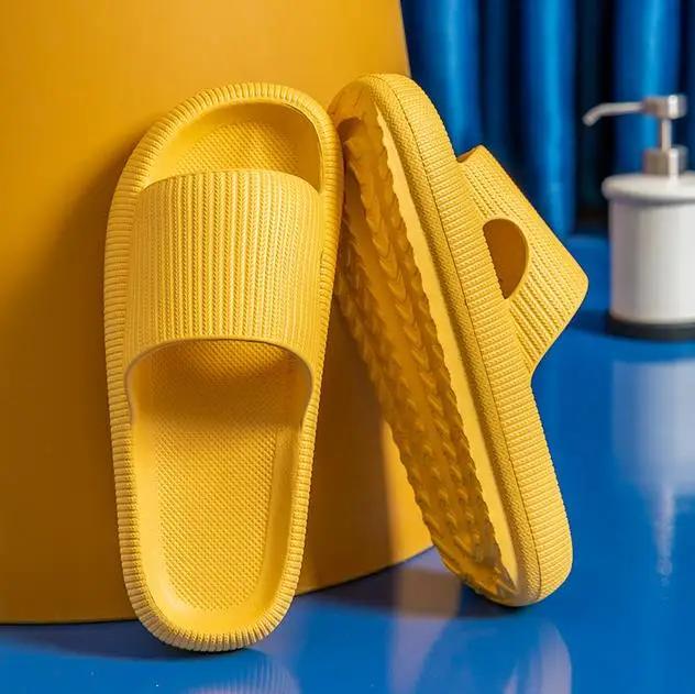 Женские толстые тапочки Cloud на платформе женские домашние тапочки EVA мягкие подушки шлепанцы сандалии летние нескользящие пляжные шлепанцы