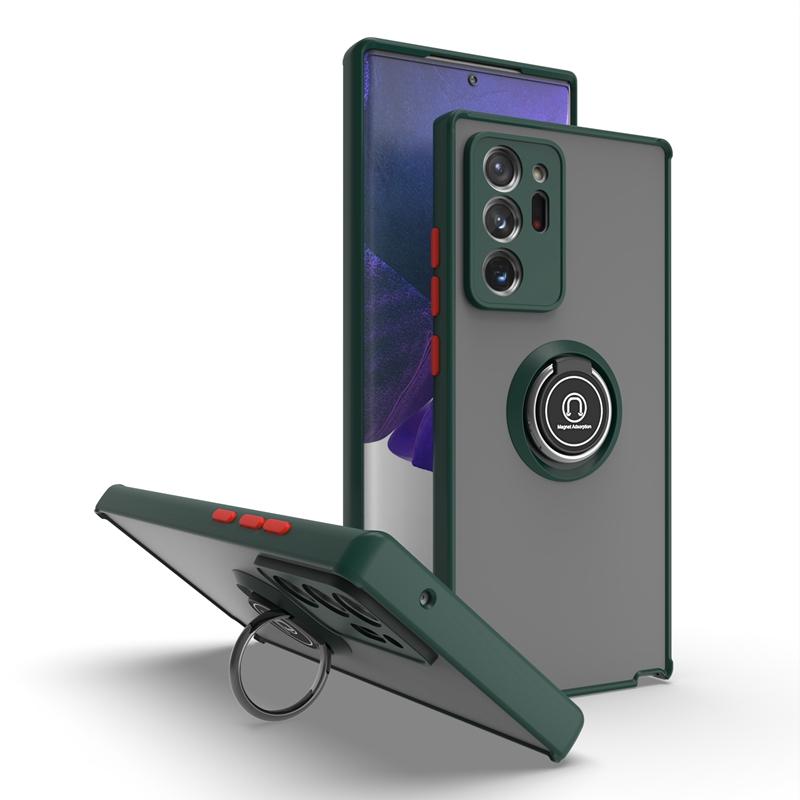 Ударопрочный чехол для телефона Samsung Galaxy S8 S9 S10 Note 8 9 10 23 PLUS LITE ULTRA S10E Модный матовый чехол-подставка с магнитным кольцом