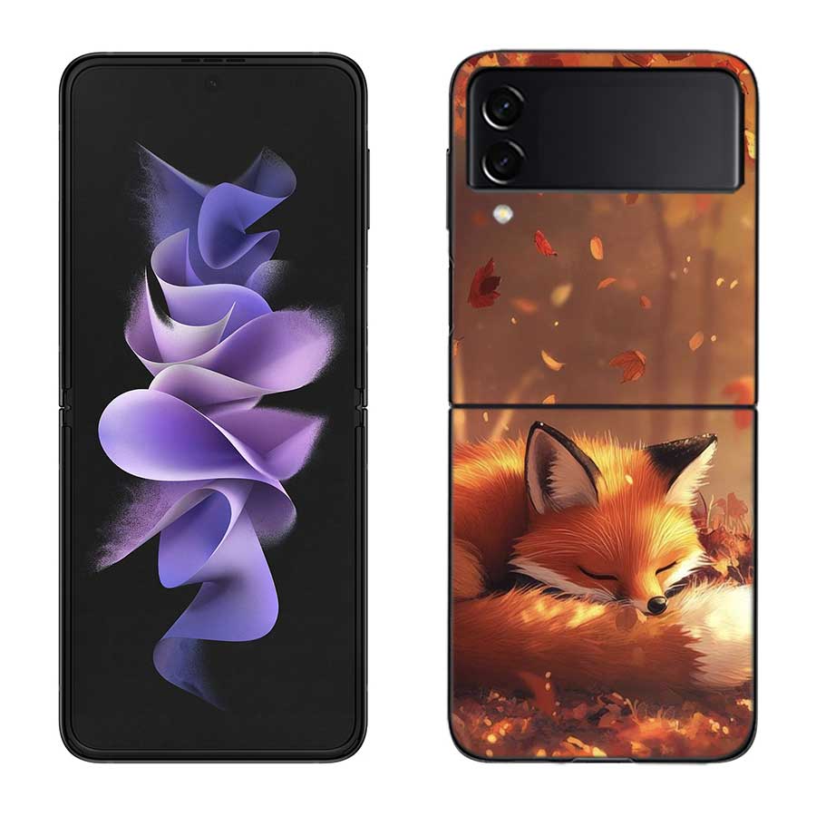 Red Fox Vulpes Phone Case For Samsung Z Flip 7 6 5G Galaxy Z Flip 5 4 3 Black Hard Cell Cover Luxury PC Shell Coque