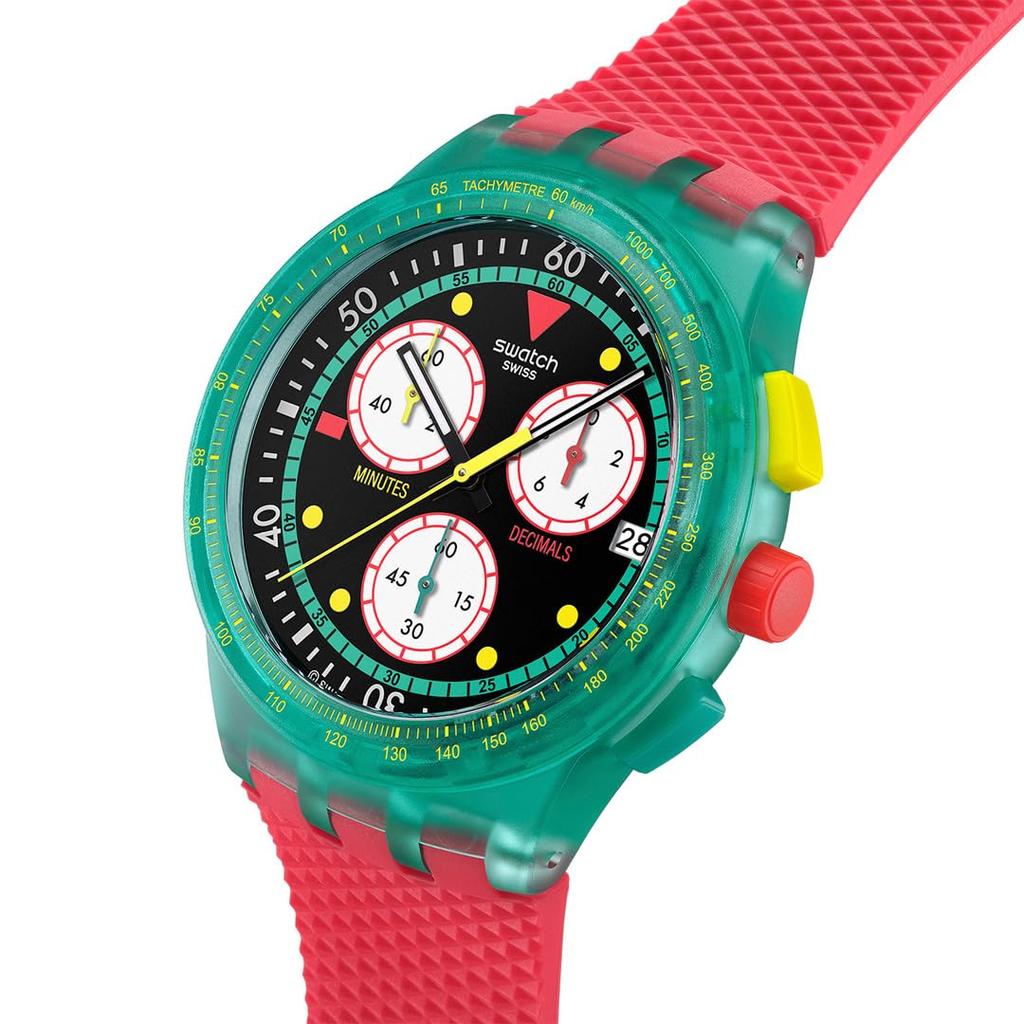 Swatch Neon Emerald Chrono Red Watch, SUSG409,