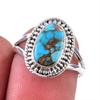 Кольцо из чистого серебра 925 пробы с натуральным бирюзовым медным камнем S.7 n8T98