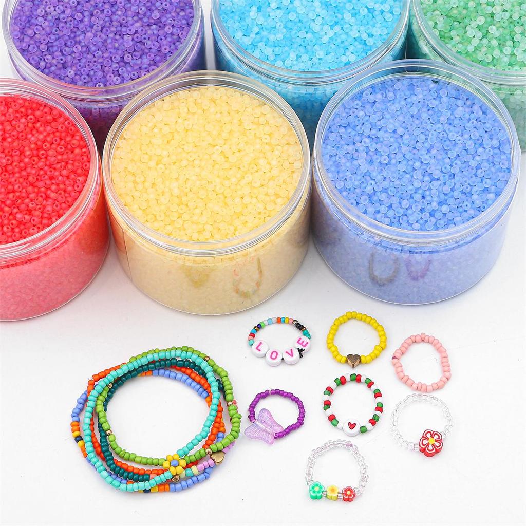 Высококачественные матовые стеклянные бусины-бисер разных цветов для изготовления украшений своими руками