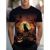 Summer Men's Cat 3D Printed Crew Neck T-Shirt Fashion Versatile