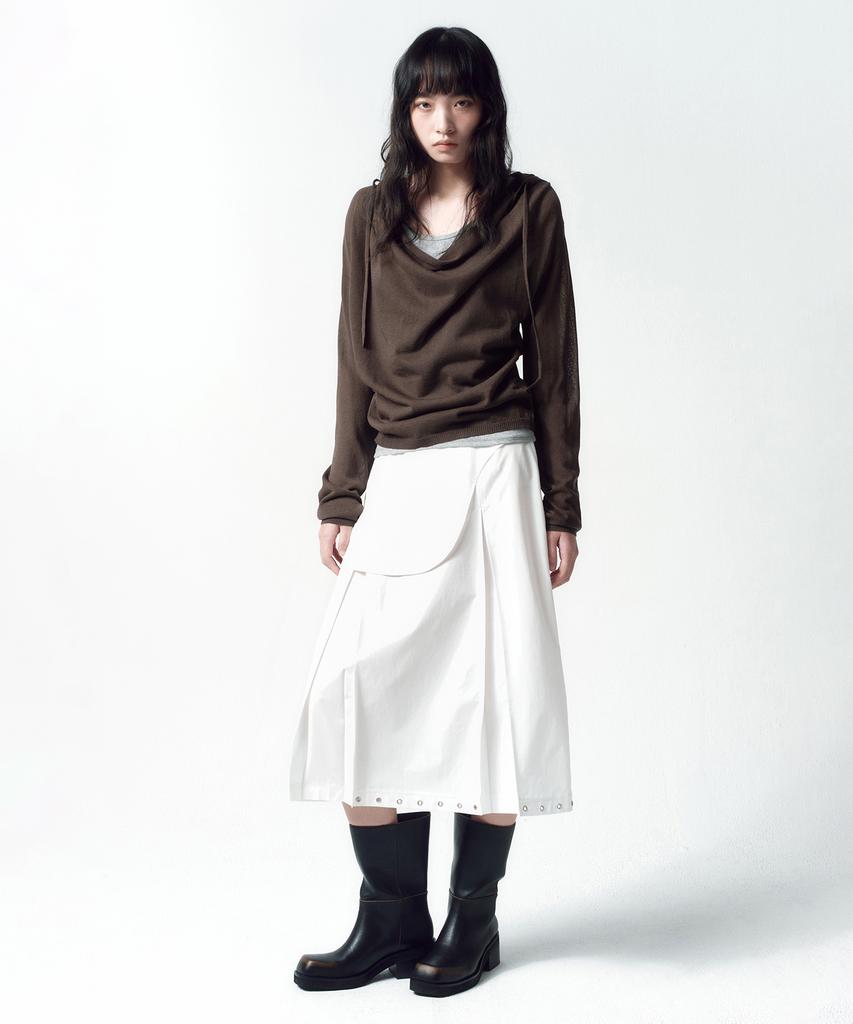 Insilence Woman Eyelet Layered Skirt White