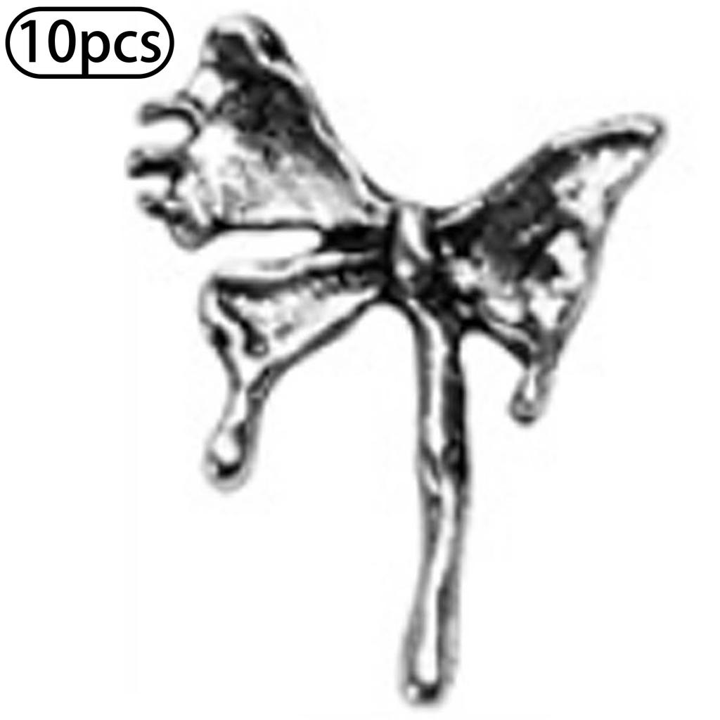 10Pcs Halloween Nail Charms Decorations 3D Metal Alloy Skull Cross Vintage Punk Style Nail Art Charms for DIY Manicure Nail Design Art Supplies