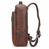 Ретро Мужской Рюкзак из Кожи Crazy Horse Рюкзак для Ноутбука Кожаный Daypack Большой Вместимости Мужской Дорожный Рюкзак с USB-Кабелем
