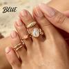 Украшения для ног женские 4 шт. Набор колец на палец ноги из искусственного барочного жемчуга Не тускнеющие Открытые аксессуары для женщин Регулируемое Позолоченное Нога
