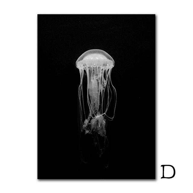Пейзаж, холст, картина, лесной орел, черный, белый цвет, пейзаж, природа, медуза, цитаты, постеры, скандинавское настенное искусство, домашний декор для комнаты