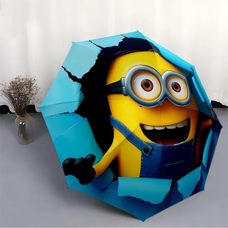 1pc Minion Automatic Opening/closing umbrella, Compact Travel Umbrella- Festive Accessory, Sturdy Ribs yy250807058