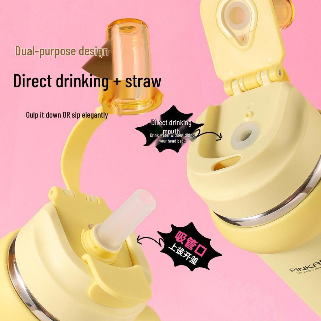 Термобутылка Pinjia Jumbo Straw - Большая вместимость, Стильный дизайн, Идеально подходит для студентов и автомобилей