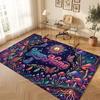 Mushroom Forest Theme Crystal Velvet Floor Rug Personalized Custom Name Text Warm Carpet Home Decoration