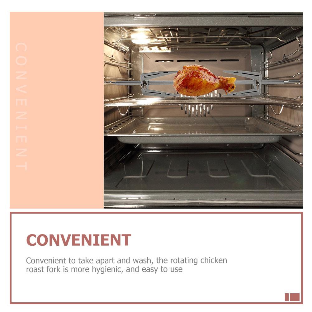 Решетка для курицы из нержавеющей стали Аксессуары для гриля Переворачиватель для еды Вертел для барбекю Вращающиеся вилки для жарки