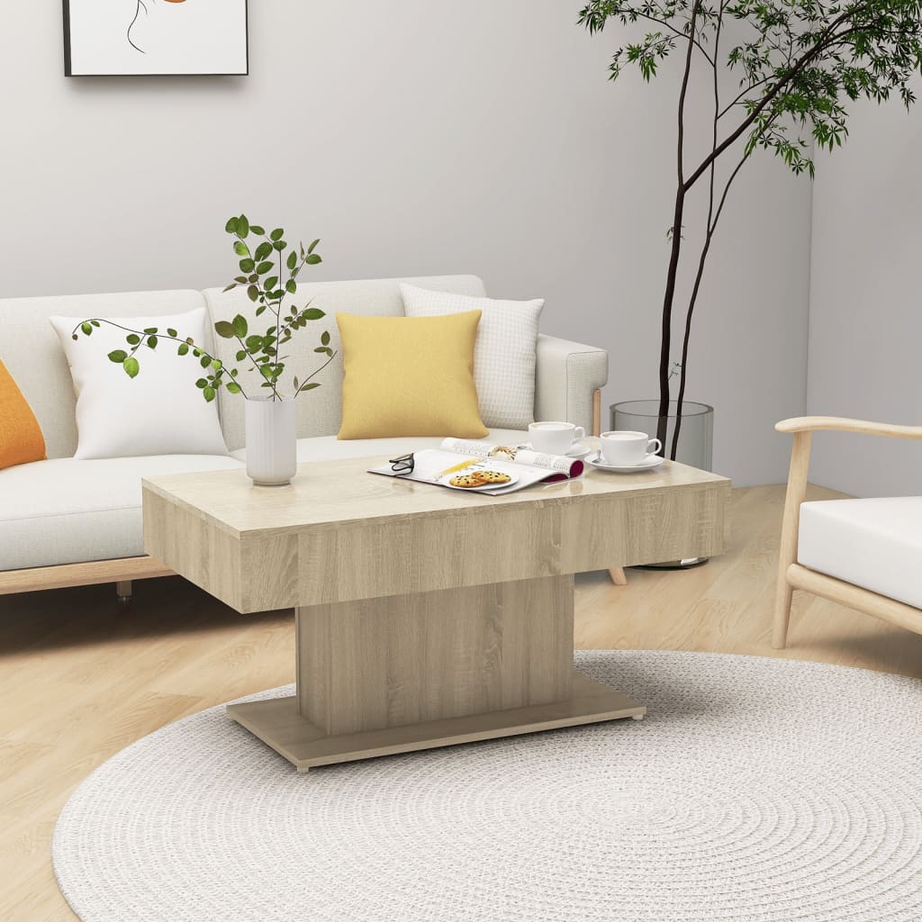 Coffee Table Sonoma Oak 96x50x45 cm Wood Based Material
