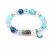 Metal Tube Ocean Themed Bracelet Elastic Floral Print Crystal Bracelet  Party Favors