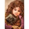 Diamond Painting Cross Stitch Girl Holding Cat 3D Diamond Embroidery Rhinestone Mosaic Home Decor