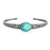 Men And Women Bracelet Retro Pattern Inlaid Turquoise Bracelet Vintage Silver Open Bracelet