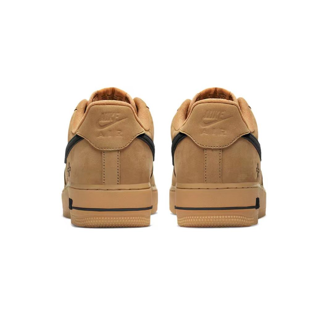 Nike Air Force 1 Коричневый с жаккардовым узором Коровья кожа Устойчивая к истиранию Легкие Низкие Кроссовки для скейтбординга Унисекс CJ9179-200(Team675-S-BOX)