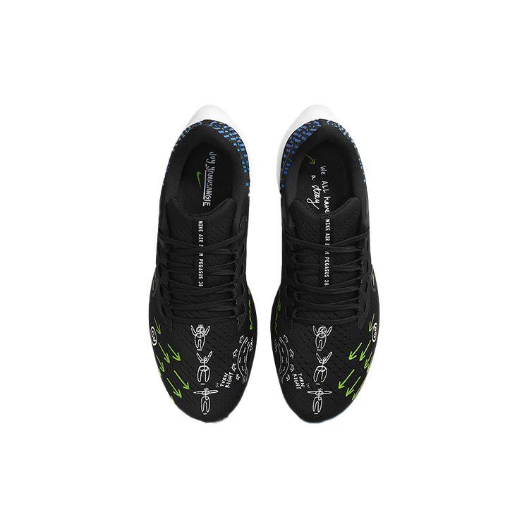 Joy Yamusangie x Nike Air Zoom Pegasus 38 Беговые мысли - Черные мужские кроссовки Белый Активный-зеленый Гипер-королевский DM3274-001