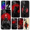 Painting Japan Samurai Art Luxury Phone Case For iPhone 13 15 14 12 11 Pro MAX XR X SE XS 7 8 Plus Soft Silicone Black Cover
