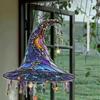 Halloween Ornaments Acrylic Flat Witch Hat Colorful Window Catcher Sunlight Prism Decoration Stained Glass Gift Home Decor