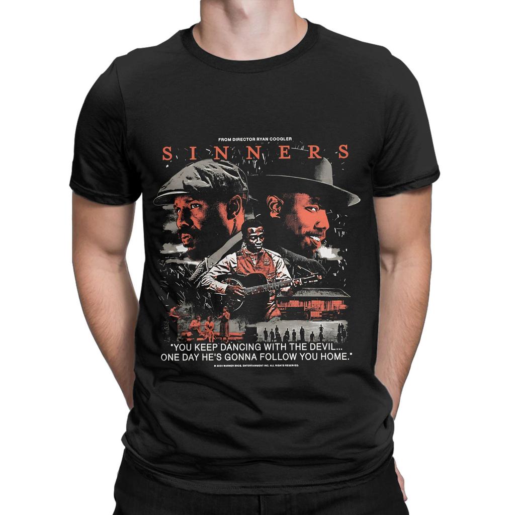 Sinners Movie Dancing With The Devil Vintage Funny 100% Cotton T-Shirt Sinners Tees Tops For Me