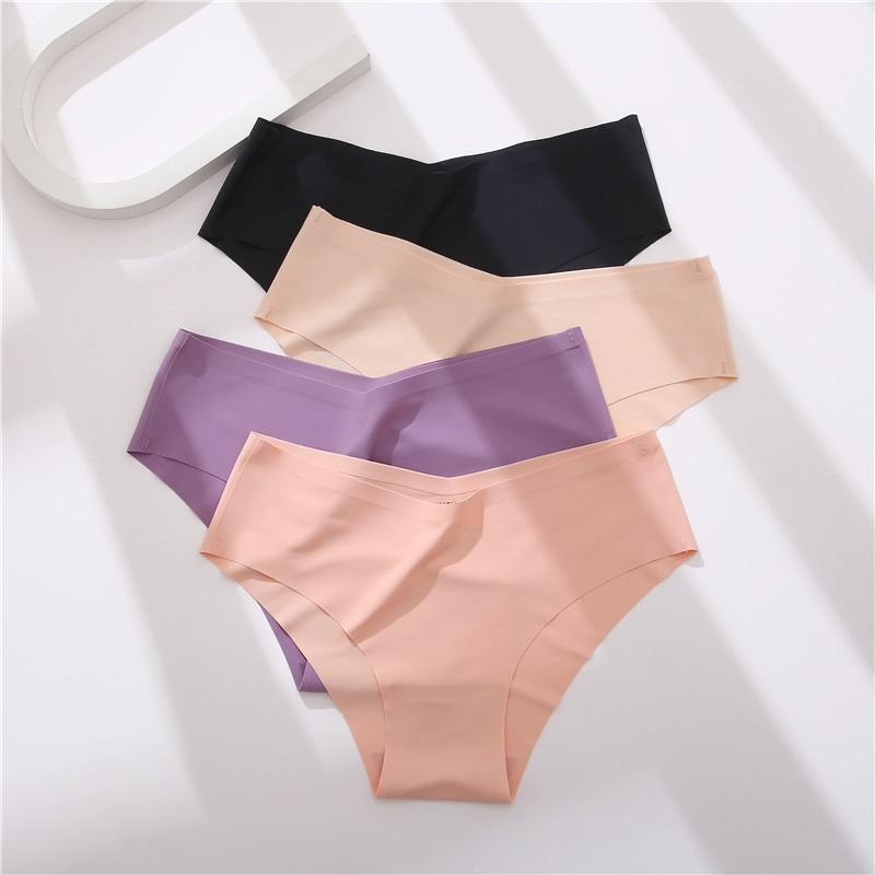 FINETOO Бесшовные трусики, женские сексуальные трусы с V-образной талией, M-2XL, нижнее белье больших размеров, удобные женские трусы, нижнее белье