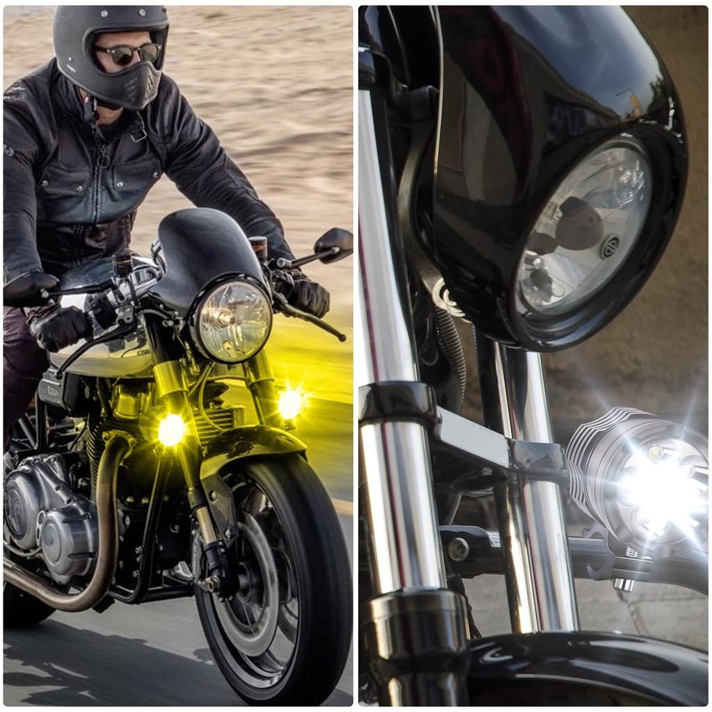 Biqing Motorcycle Fog 12V 3 Lighting LED Auxiliary High Ultra Long Work 2 Switch Included Lights, 24V, HI/Lo/Flashing, Modes, Headlight, Light,