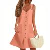 Women's Summer Dress Sleeveless Spring Solid Color Sundress With Pockets