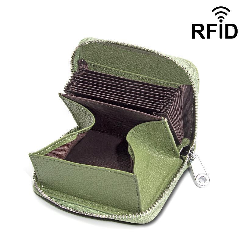 Японский RFID-кошелек-гармошка против скимминга: Кожаный держатель для карт и кошелек большой вместимости
