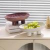 Solid Color Creative Ceramic High Legged Fruit Tray Living Room Tea Table Snack Plate Nut Plate Candy Plate Home Storage Tray