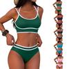 Женский раздельный купальник-бикини из двух частей с высокой талией, спортивный
