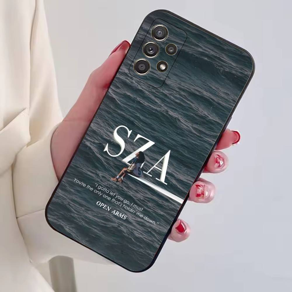Модный чехол для телефона S-SZA For Samsung S25,S24,S21,S22,S23,S30,Ultra,S20,Plus,Fe,Lite,Note,10,Черный чехол