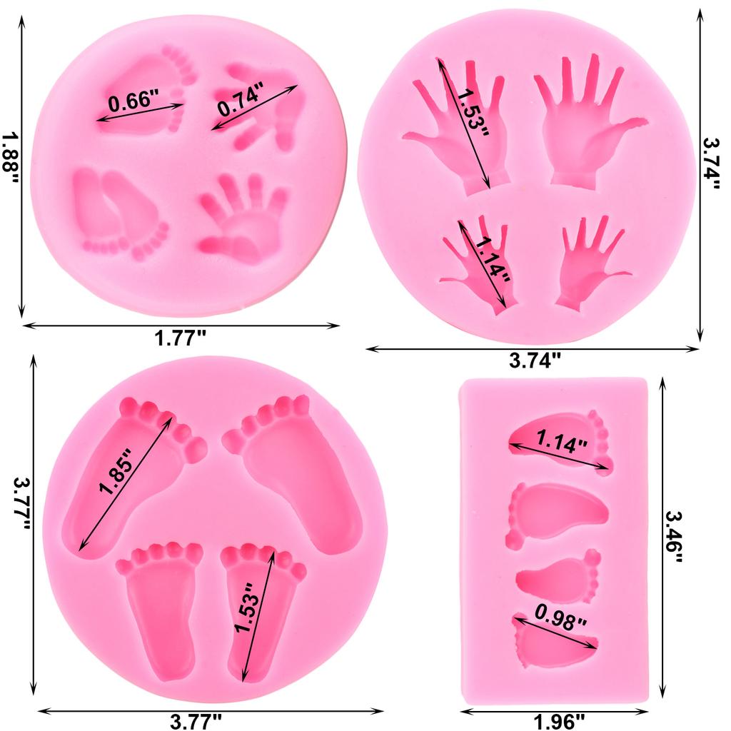 Детские силиконовые формы, детские формы для помадки для ног, инструменты для украшения торта, детские ручные формы для кексов, шоколадные конфеты, смоляные глиняные формы