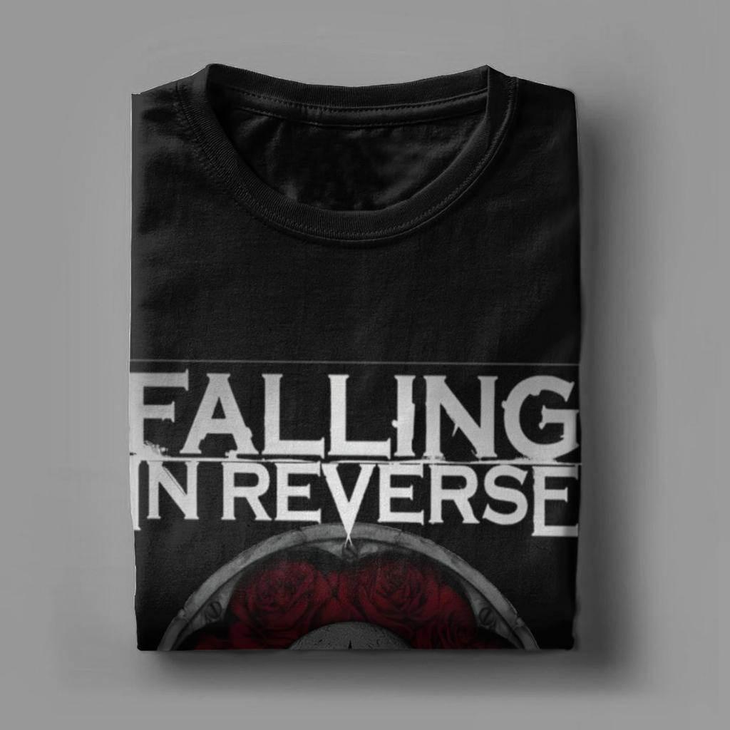 Мужская футболка Falling In Reverse Рок Уникальная футболка из чистого хлопка Футболка с коротким рукавом Футболка с круглым вырезом Одежда Идея для подарка