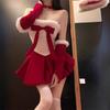 Рождественская одежда женский костюм кролика красная топ-труба новогоднее платье темперамент атмосфера сексуальное платье