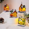 iikuru Christmas Decoration Christmas Interior Figurine Set 4-Piece Set, House, Object, Decor, Accessories, Lights, Ornaments, (ya195)