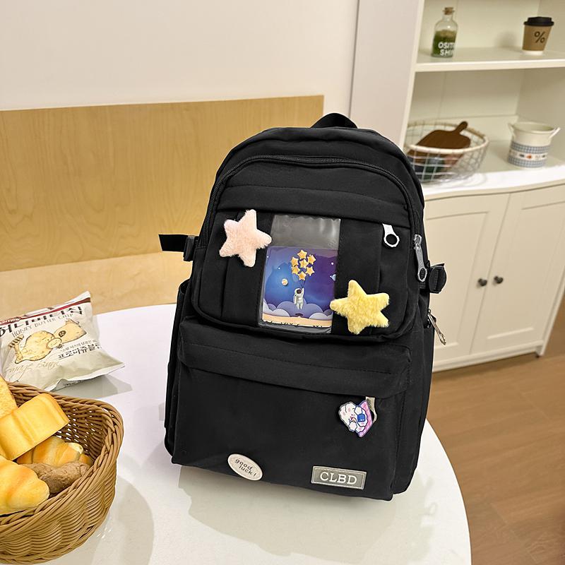 Women Large Capacity Nylon Backpack Junior School Student Schoolbag