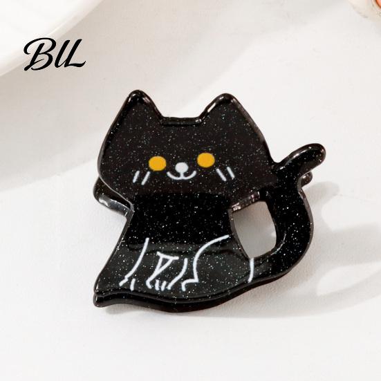 Glitter Acrylic Barrettes Halloween Cartoon Hair Clips for Women Girls, Pumpkin/Ghost/Bat/Cat Spooky Kids Accessories, Cute Decorative Party