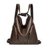 Women's Large Capacity Soft Leather Backpack & Crossbody Handbag - Korean Style