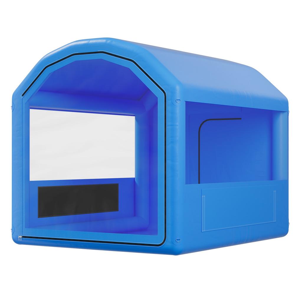 VEVOR Inflatable Paint Booth, 3 x 2.6 x 2.6 m, Inflatable Spray Booth with 550W Powerful Blower and Air Filter System, Round Roof