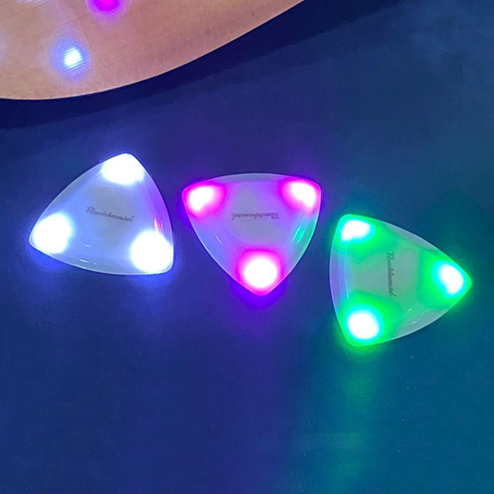 Bass LED Light Touch Glowing Picks Plectrum Ukulele Picks Luminous Picks Acoustic Guitar Picks