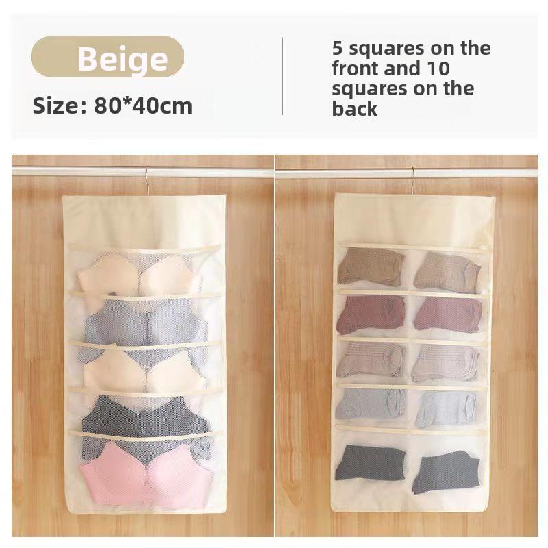 1pc Double-sided Underwear Storage Bag, Hanging Underwear and Underpants Storage Bag, Compartments for Household Use