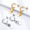 Light Luxury Three-round Fringed Earrings, Titanium Steel Glossy Earrings, Trendy High-end Women's Accessories