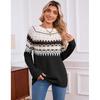 Womens Fair Isle Knit Sweater Geometric Pullover Long Sleeve Loose Fit Fall