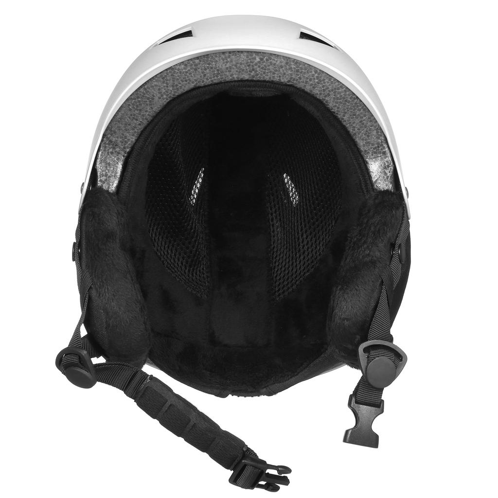 Women Men Snow Helmet with Detachable Earmuff Men Women Snowboard Helmet with Goggle Fixed Strap Safety Skiing Helmet