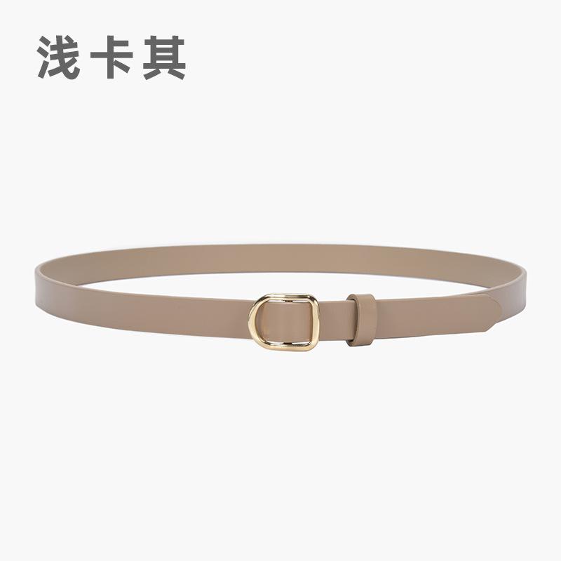 Ladies Belt Simple Cowhide Black Belt Student Decorated Jeans Business Casual Belt Genuine Leather